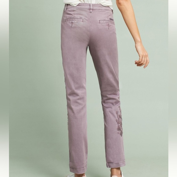 Relaxed Embroidered Chino Pants Size 30 Relaxed - Lilac - Picture 3 of 9